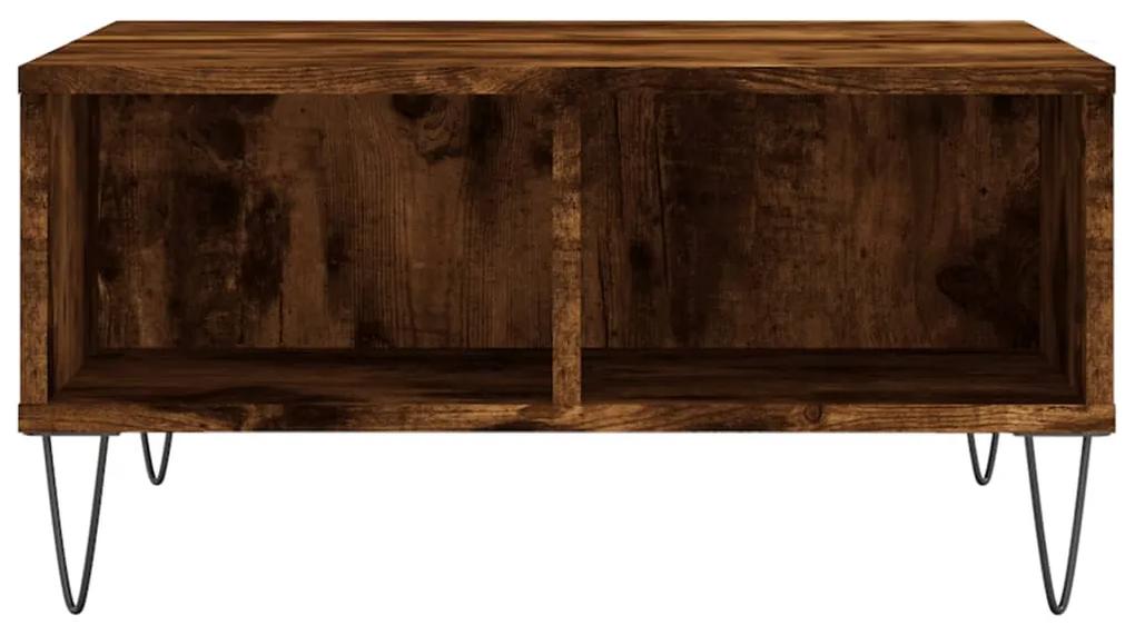Tavolino da salotto rovere fumo 60x60x30cm in legno multistrato