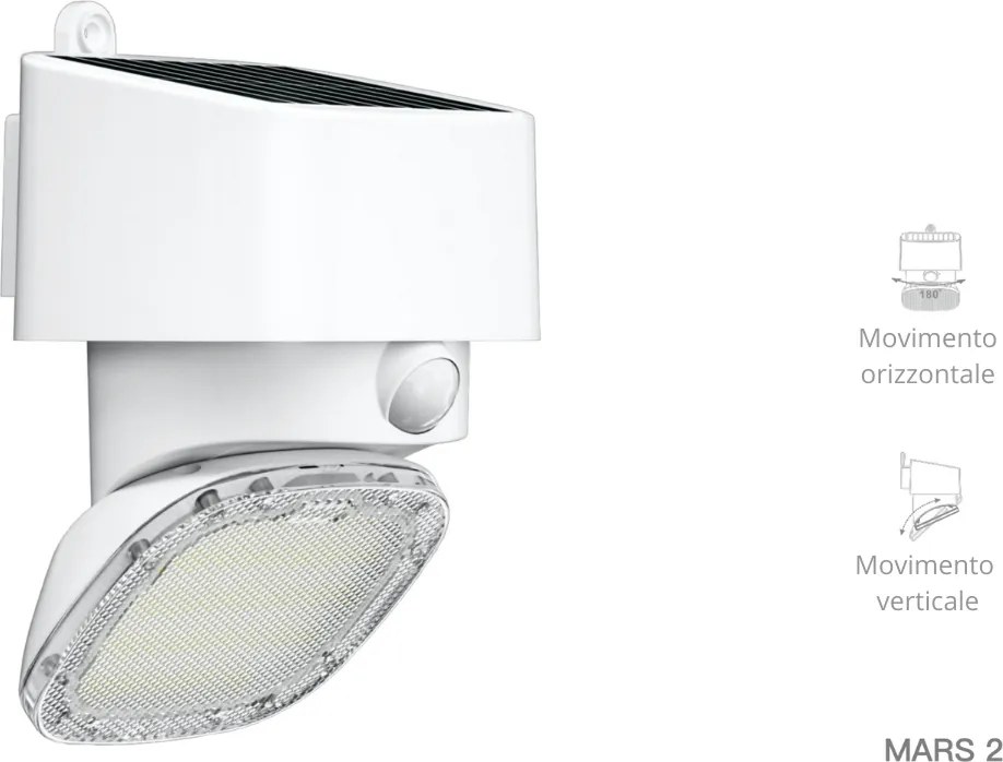 Lampada con Pannello Solare da esterno 2000 Lumen MARS2