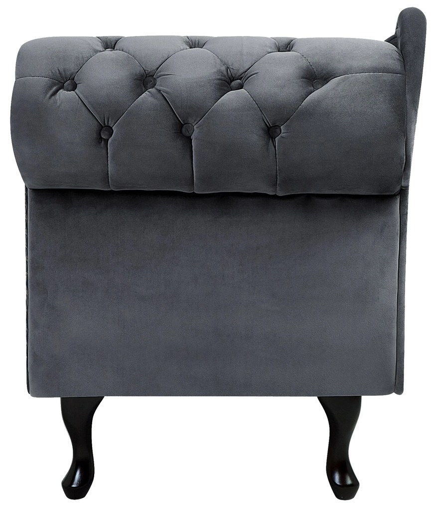 Chaise longue destra in velluto grigio NIMES Beliani