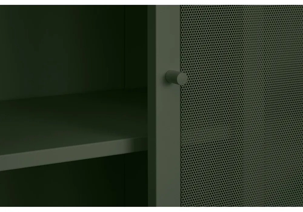 Armadietto verde scuro in metallo con porte scorrevoli 90x180x40 cm Veep – Unique Furniture