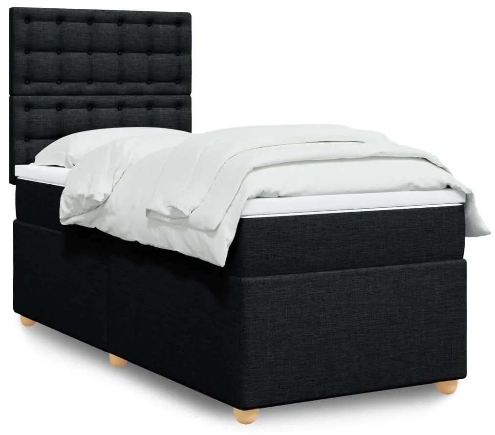 Giroletto A Molle Con Materasso Nero 80x200 Cm İntessuto /