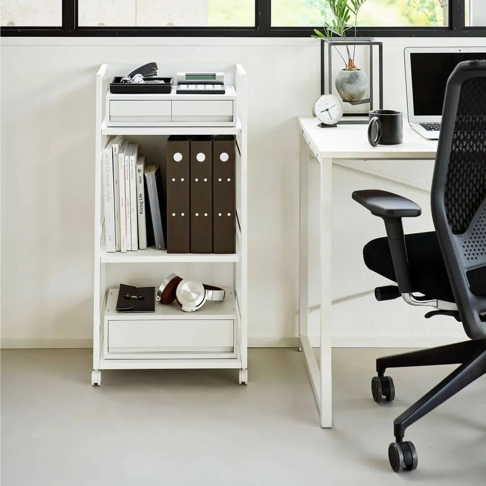 Carrello portaoggetti bianco in metallo 42x84,5x32 cm Tower – YAMAZAKI