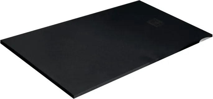 Piatto doccia in resina Strato nero L 180 x L 80 x H 3.2 cm opaco effetto pietra