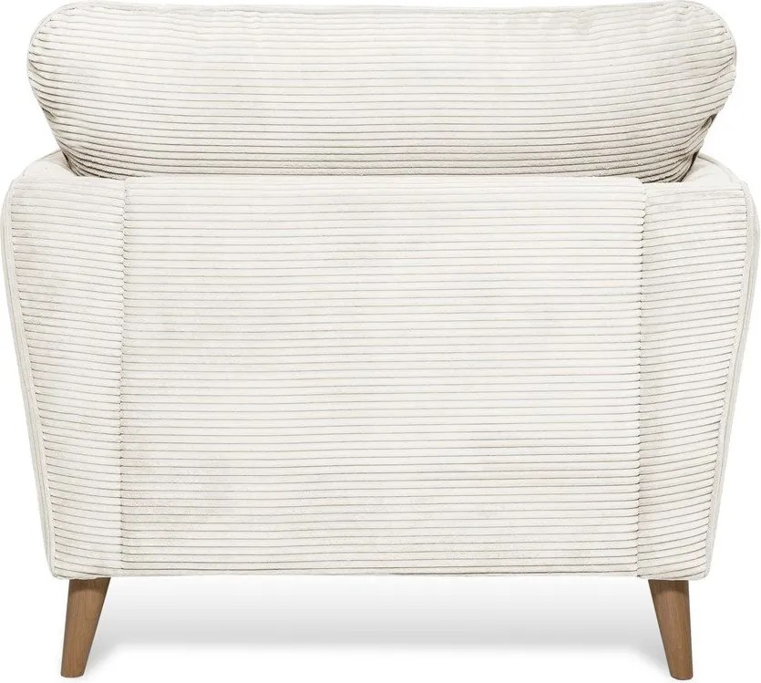 Poltrona in velluto a coste bianco Paris - Scandic