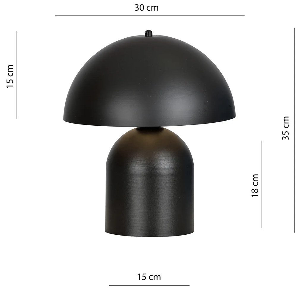 Lampada Da Tavolo Nordica Danu 1 Luce In Acciaio Nero