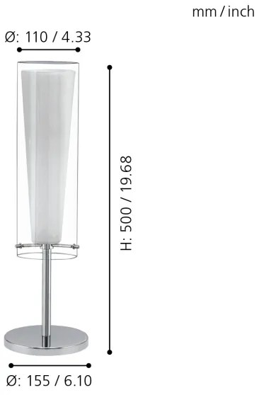 EGLO 89835 - Lampada da tavolo PINTO 1xE27/60W