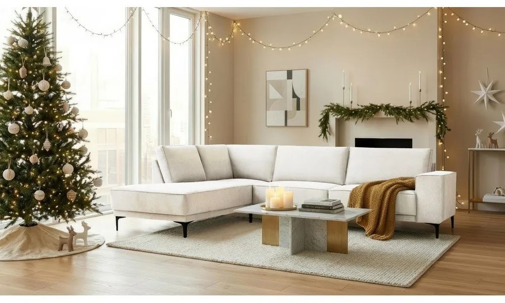 Divano angolare color crema (con penisola a sinistra) Copenhagen – Scandic