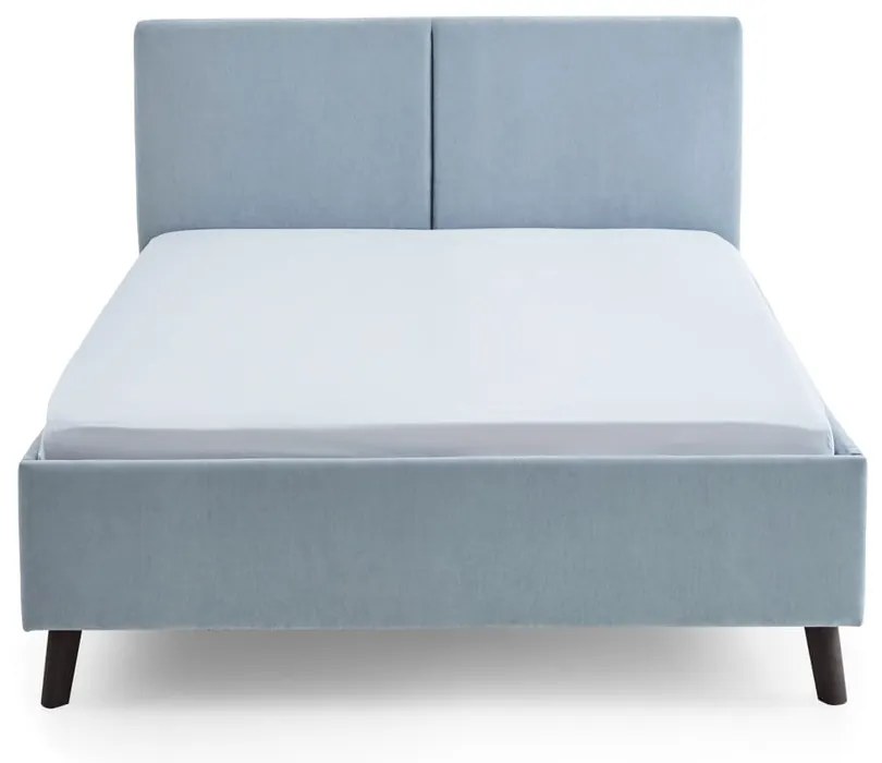 Letto matrimoniale imbottito azzurro con rete inclusa 140x200 cm Piano – Meise Möbel