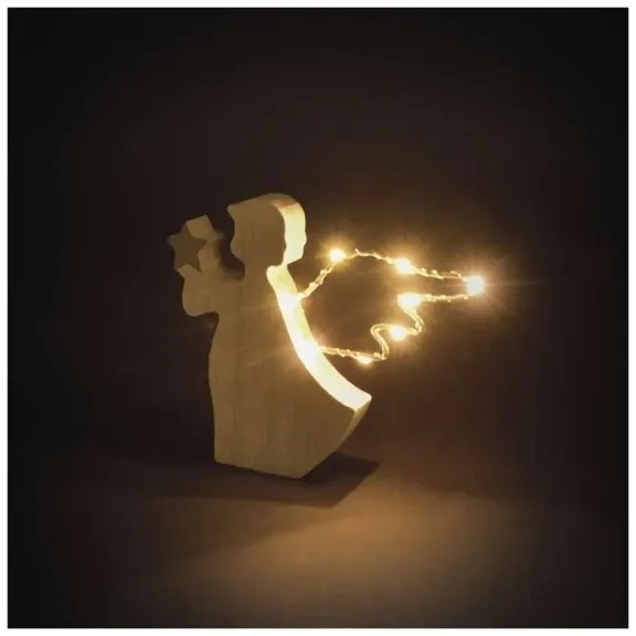 Decorazione natalizia a LED, 8 LED, alimentata da 2 batterie AAA — Angelo