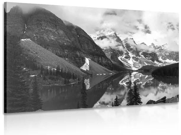 Stampa su tela – Splendido paesaggio montano in bianco e nero