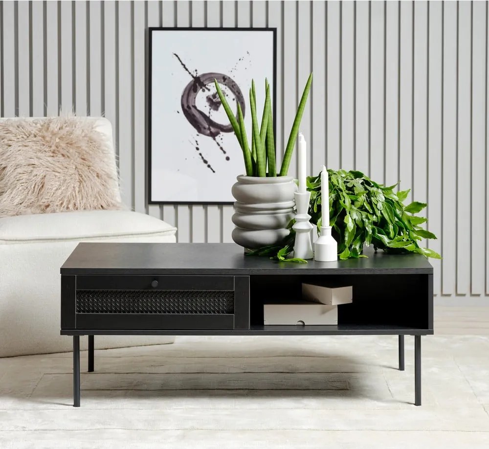Tavolino nero 60x110 cm Pensacola - Unique Furniture