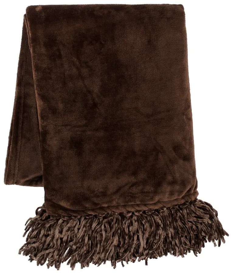 Plaid Flanelo marrone scuro, 170 x 130 cm - Tiseco Home Studio