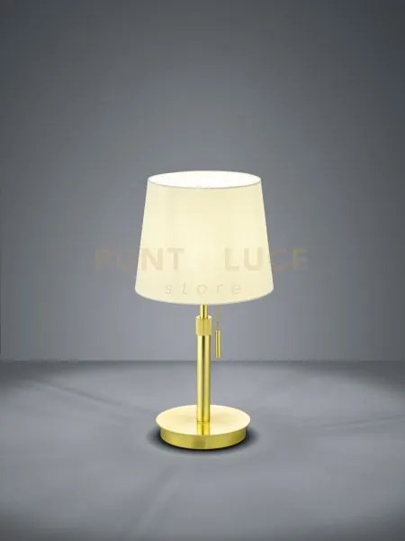 Lyon lampada da tavolo ottone satinato con paralume bianco regolabi...