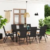 Set da Pranzo da Giardino 9 pz Nero e Marrone 3060075