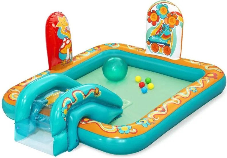 Bestway Piscina Gonfiabile Parco Giochi Hippie 193x152x74 cm +2 Anni Giardino 53164