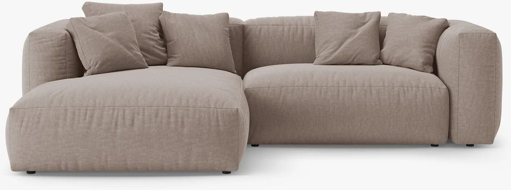 Divano angolare Martina con funzione letto in tessuto strutturato – L280 cm