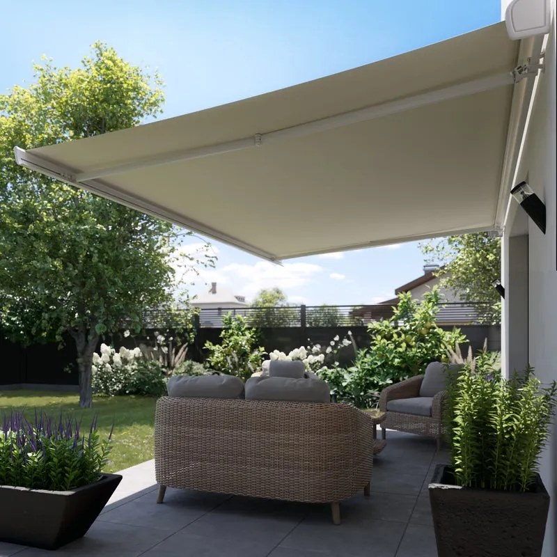 Tenda da sole a bracci estensibili, motorizzato NATERIAL mod. Zefir, L 2.95 x 2.5 m beige