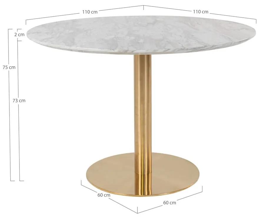 Tavolo da pranzo rotondo con piano in marmo ø 110 cm Bolzano - House Nordic