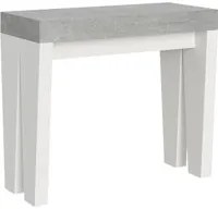 Consolle Allungabile 90-300x40x77 cm in Nobilitato Grigio e Bianco