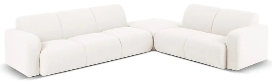 Divano angolare bianco in tessuto bouclé (angolo destro) Molino - Micadoni Home