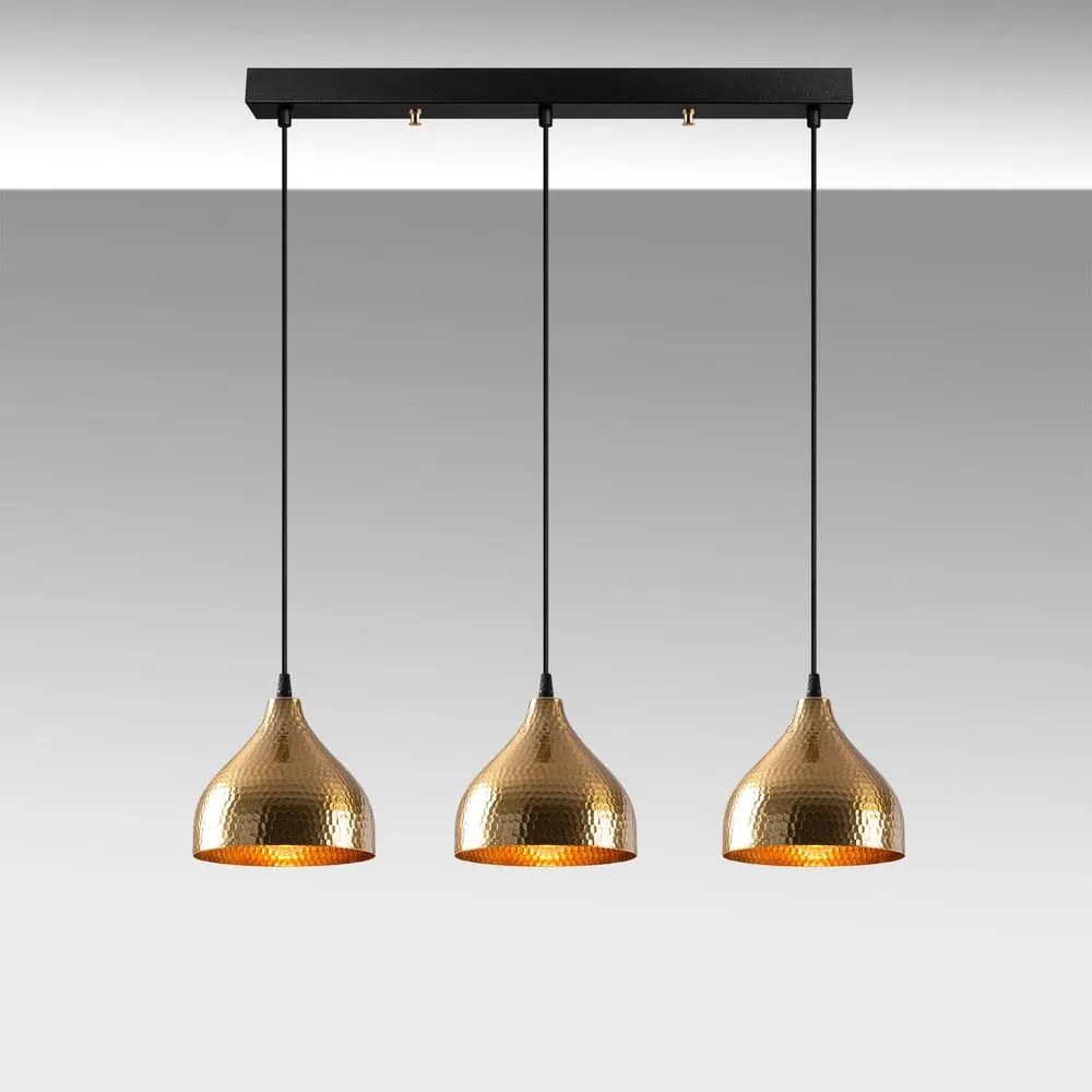 Lampadario nero/dorato con paralume in metallo Tattoo – Opviq lights