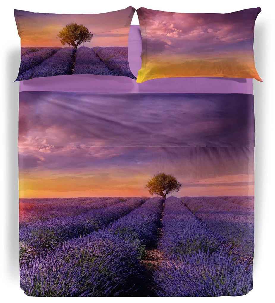 Completo Lenzuola Copriletto Lavender sunset Matrimoniale