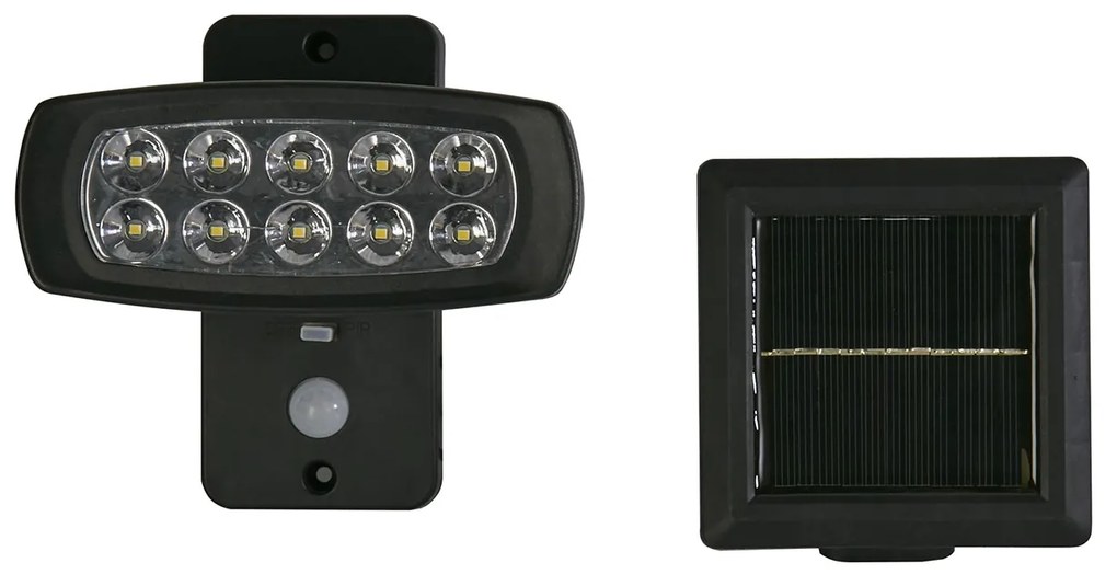 Applique Moderna Solare Policarbonato Nero Led 2,5W 3000K