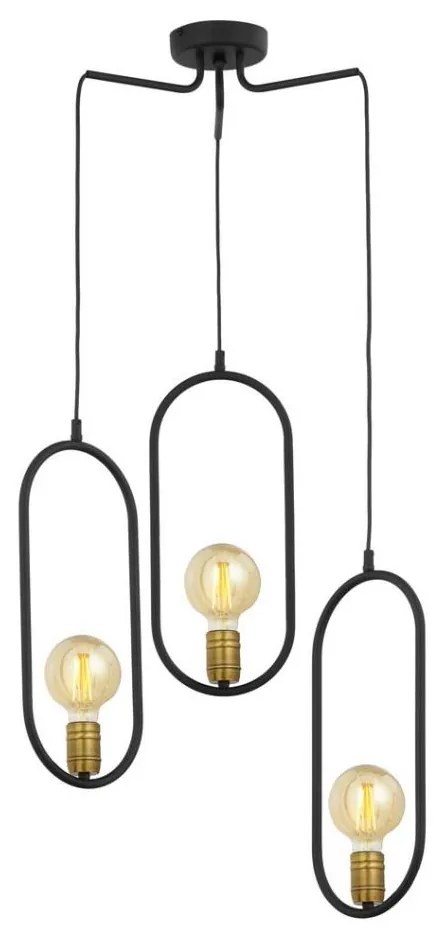 Jupiter 1818 - PI3 E27 - Lampadario a sospensione con filo PONTI 3xE14/40W/230V nero