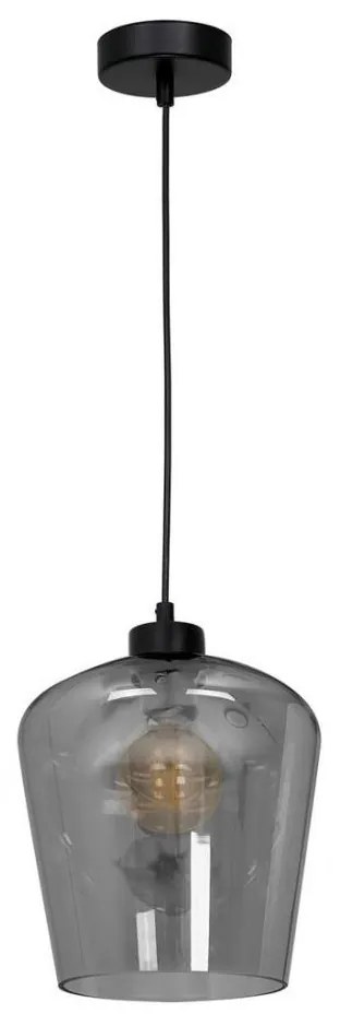 Lampadario su filo SANTIAGO 1xE27/60W/230V nero