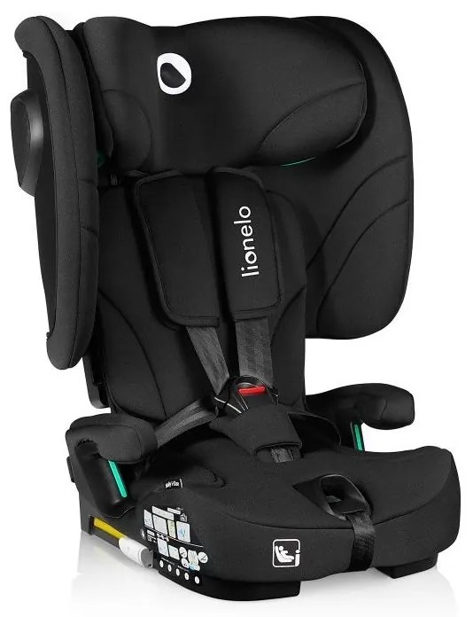 Lionelo - Seggiolino auto pieghevole NELLY i-Size 76-150 cm Nero Carbonio