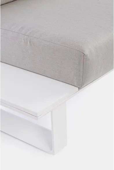 Salotto Angolare Da Esterno In Alluminio Con Cuscini E Tavolino Konnor Bianco Bizzotto