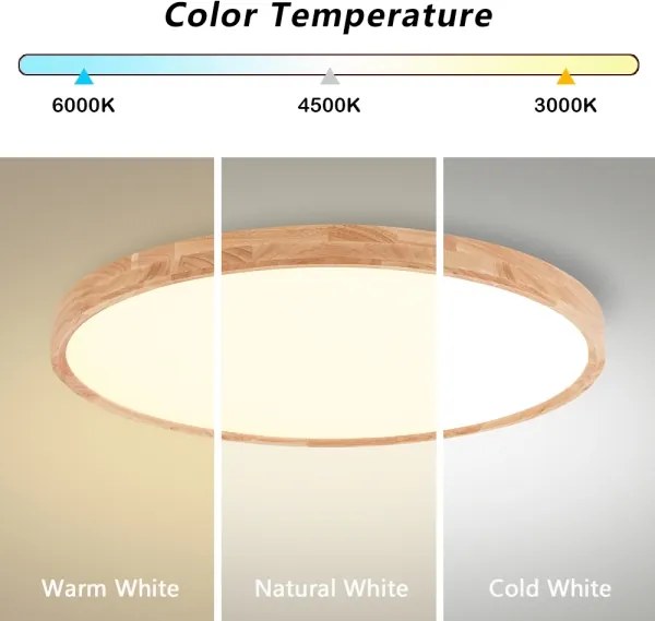 Brilagi - Plafoniera a LED WOODROUND LED/70W/230V 3000/4000/6000K Ø 80 cm