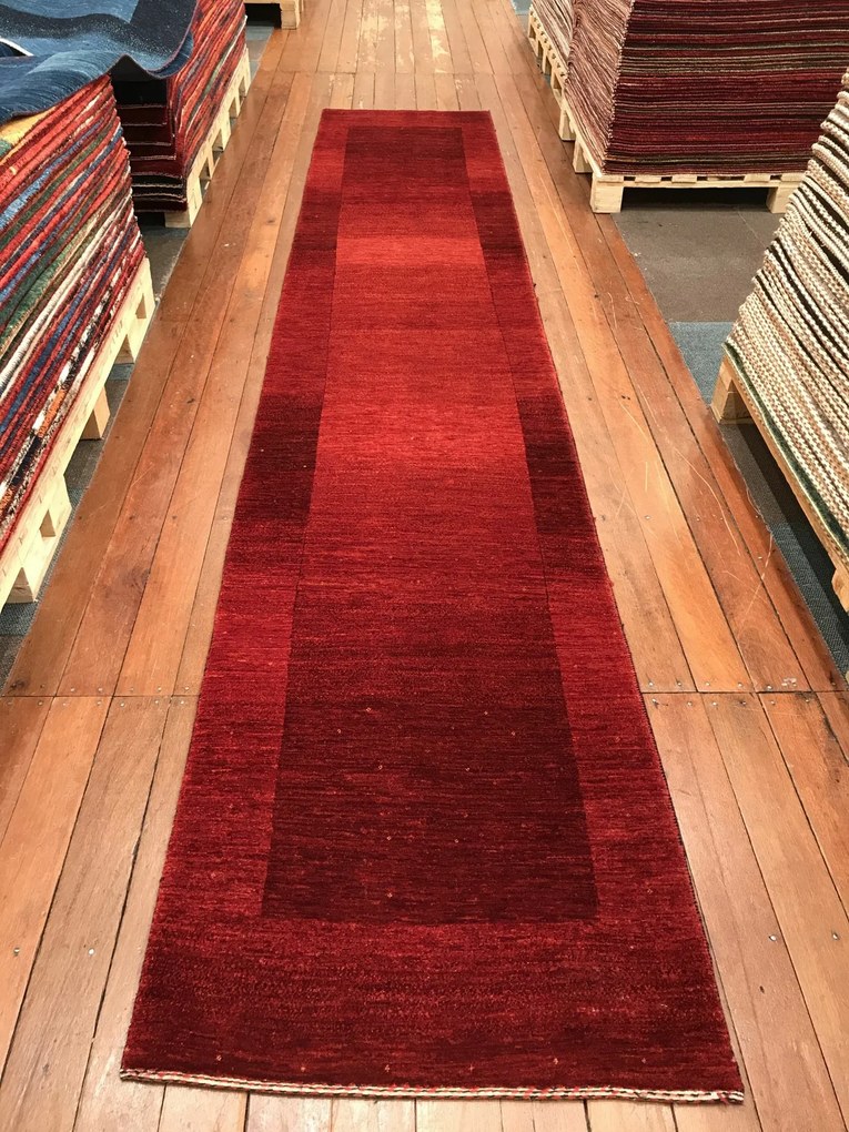 Loribaft Tappeto 440x80 Rosso (Iran) Annodato A Mano