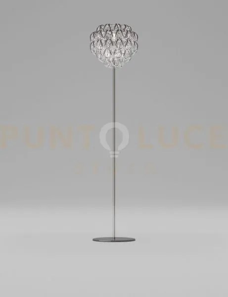 Giogali lampada da terra cristallo argento e cromo lucido 1 luce at...