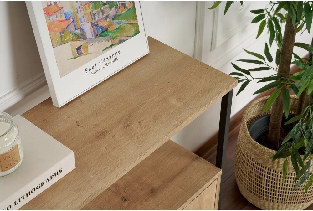 Tavolo consolle colore naturale chiaro con effetto rovere 29,5x120 cm Solace – Kalune Design