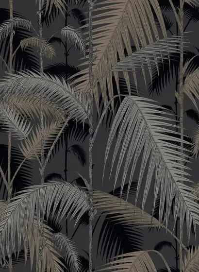 Cole & Son Carta da parati Palm Jungle - Black/ Silver