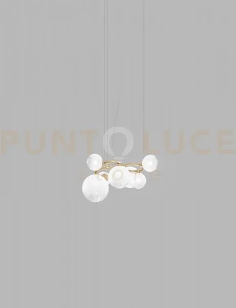 Puppet ring sospensione 7 bianco sfumato oro satinato 7 luci attacc...