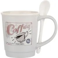 Mug caffè grigia 400 ml con cucchiaino