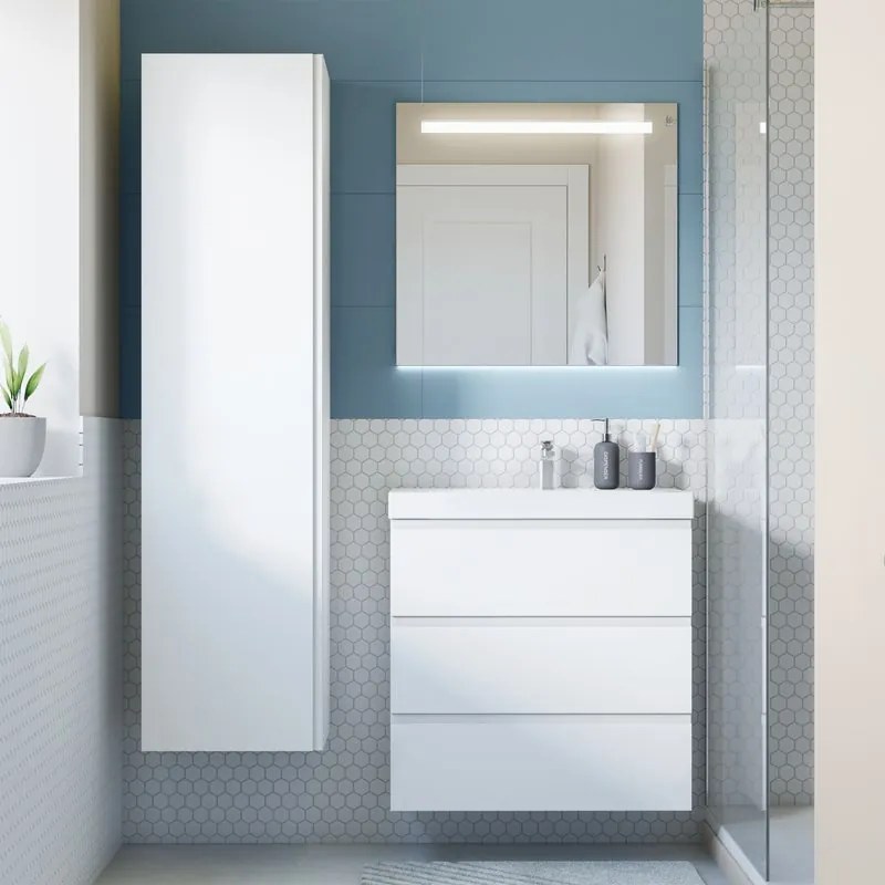 Mobile sottolavabo e lavabo Remix bianco matt L 75 x H 73 x P 46 cm 3 cassetti