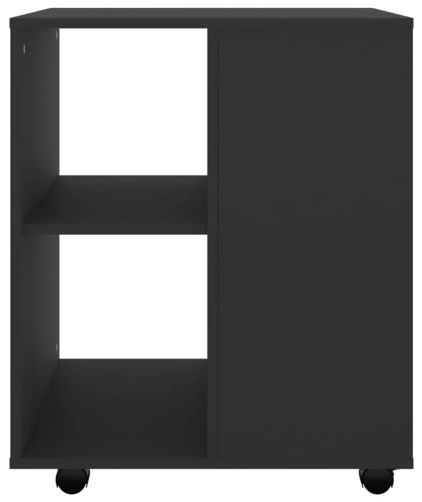 Mobiletto con rotelle nero 60x53x72 cm in truciolato