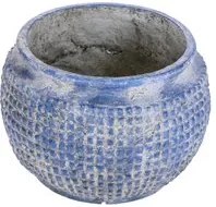 Vaso Cachepot in Ceramica con Trama Geometrica Larghezza 39 cm