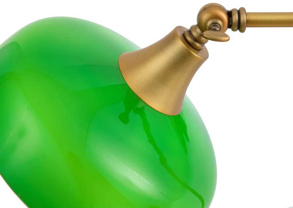 Lampada da tavolo classica bronzo con vetro opale verde - Clerk