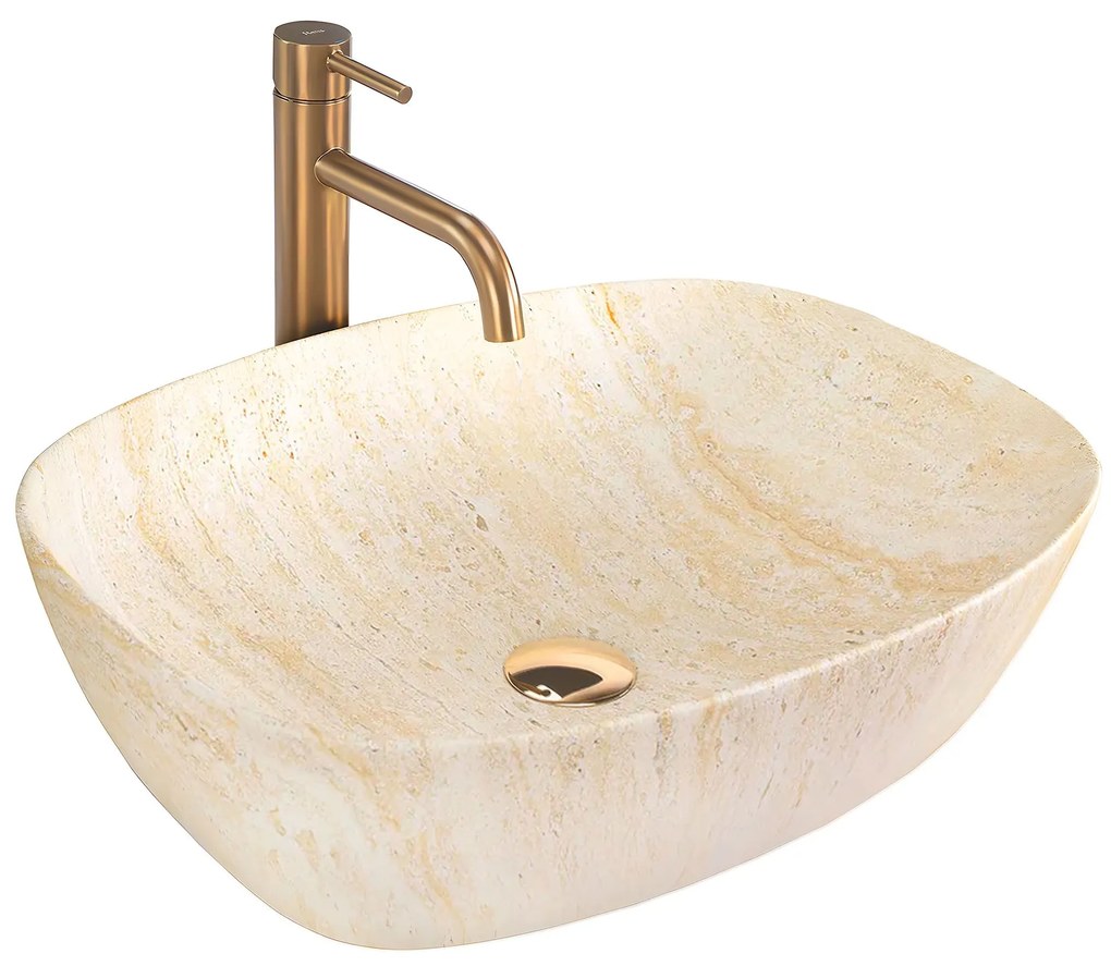 Lavabo da appoggio Rea Freja Travertine Matt