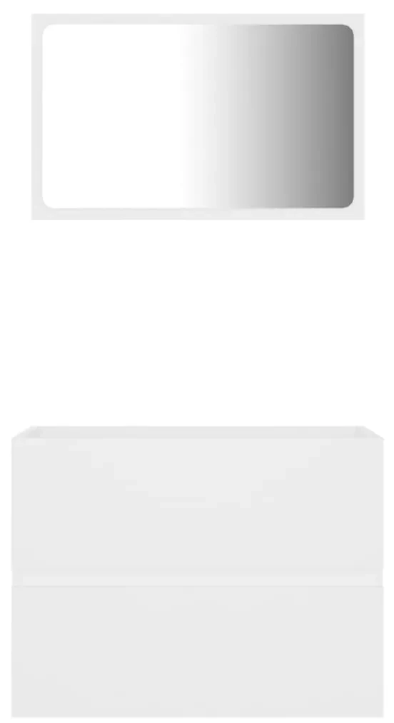 Set mobili da bagno 2 pz bianco in truciolato