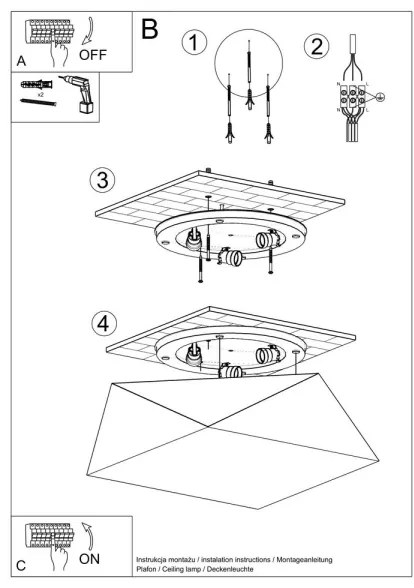 Plafoniera HEXA 3xE27/60W/230V argento
