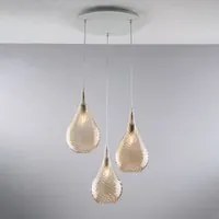 Lampadario Moderno Pluvia Ambra 3 Luci E27