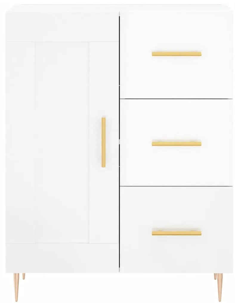 Credenza 69,5x34x90 cm in legno multistrato bianco lucido