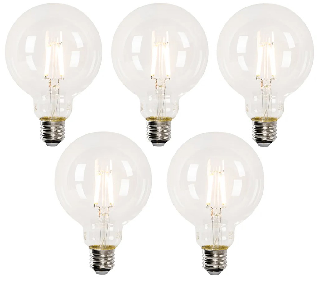 Set di 5 Lampadine LED Smart E27 G95 4.5W 470lm 2700-6500K