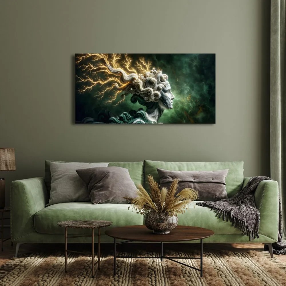 Quadro su tela – Donna mistica con fulmini nei capelli