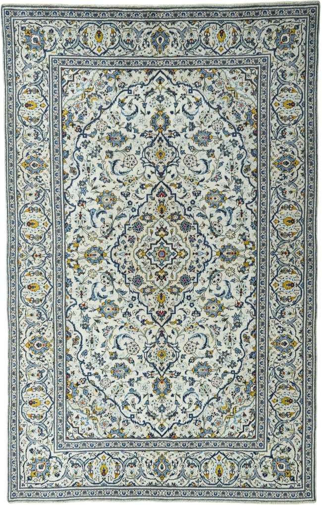 Kashan Tappeto 310x200 Beige (Iran) Annodato A Mano